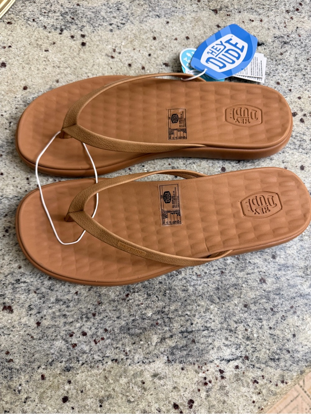 Hey Dude Tan Flip Flop Sandals - Picture 2 of 3